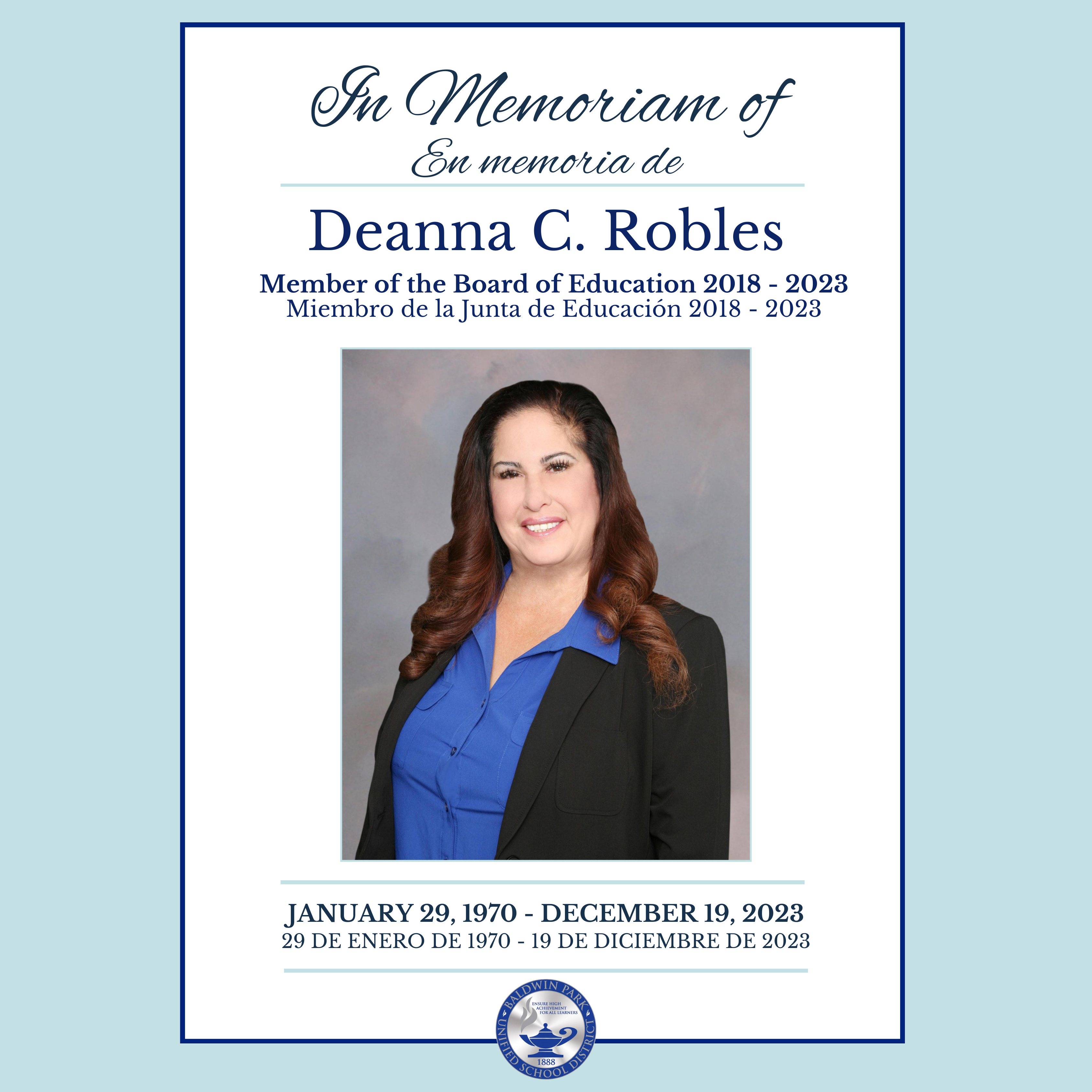 In Memoriam of Deanna C. Robles